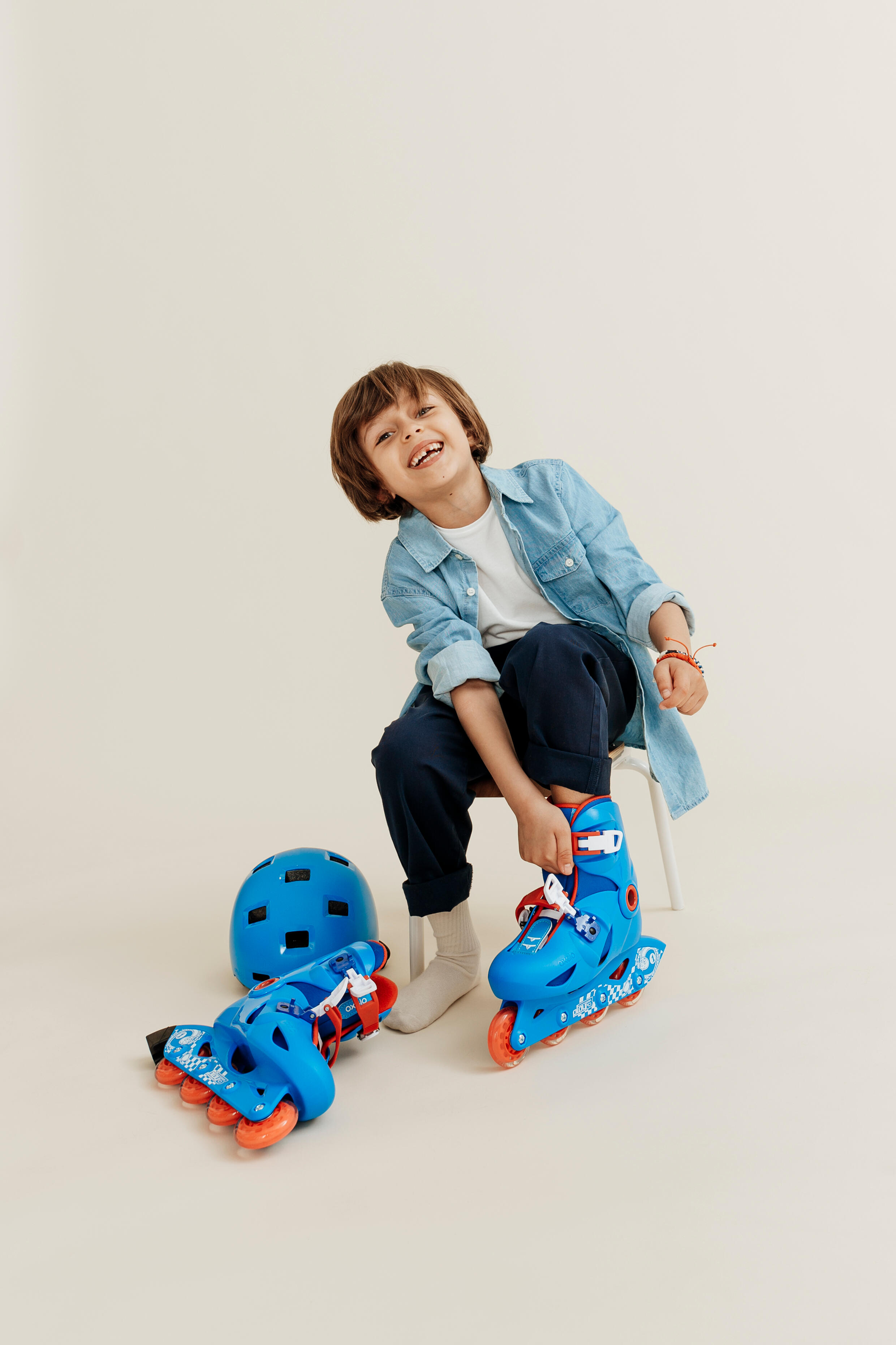 Kids' In-line Skates - Play 3 Blue/Red - OXELO