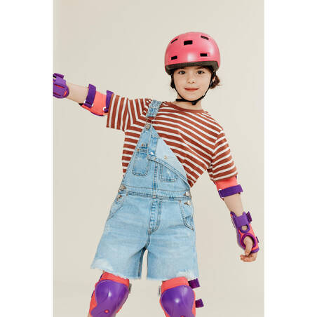 Kids' Inline Skates Skateboard Scooter Helmet B100 - Pink