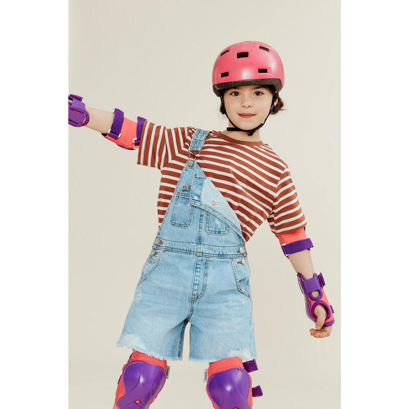 Casque enfant roller skateboard trottinette B100 rose
