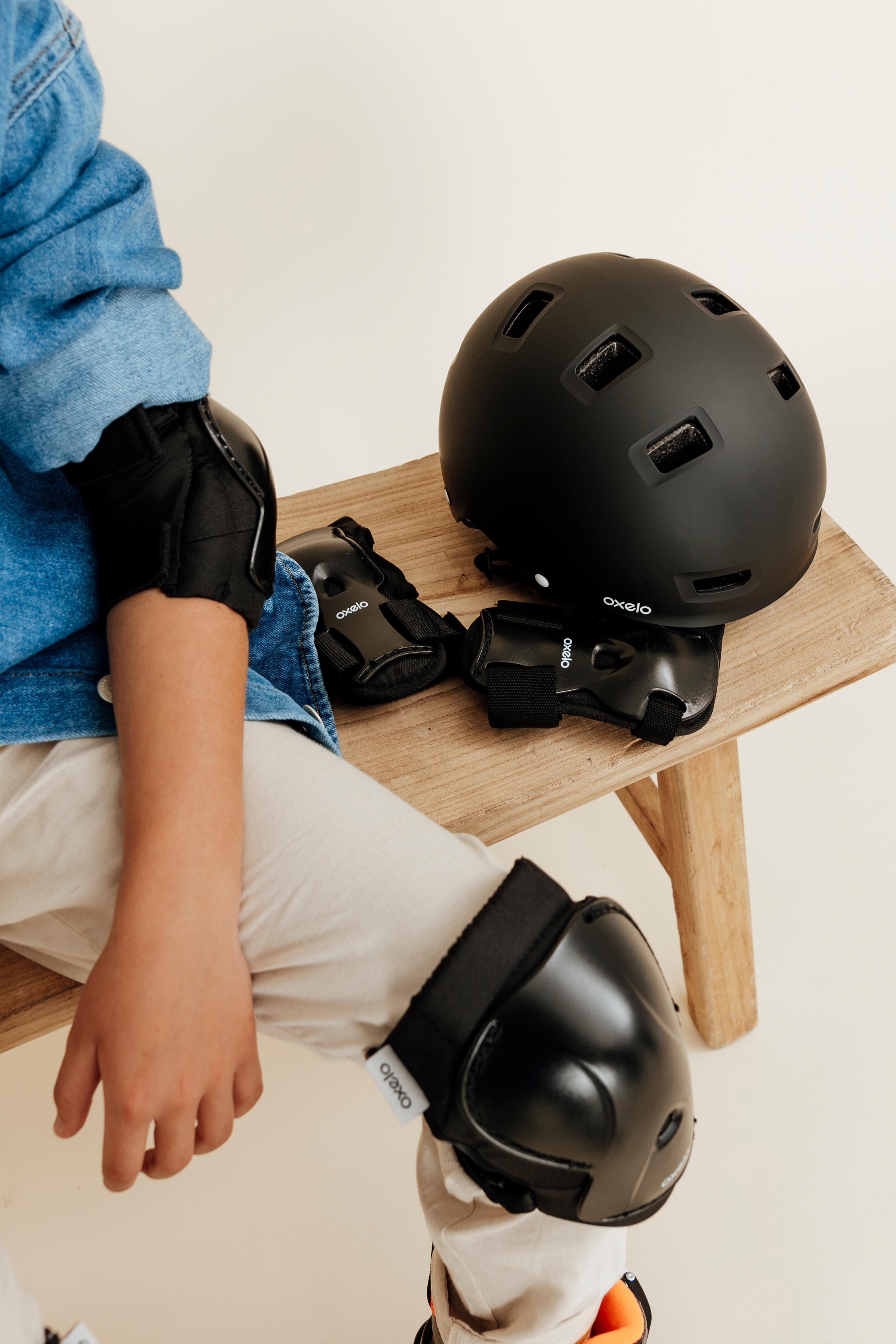 Kids' Inline Skate Protection Set - Black - OXELO