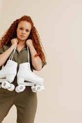 Καλλιτεχνικά πατίνια roller με 4 ρόδες, παιδικά/ενηλίκων, Quad 100 - Λευκό