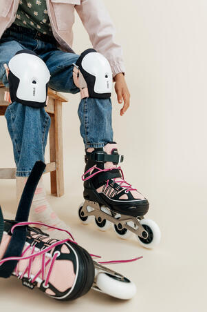 Set 3x2 Protections Roller Enfant Play Bridal Pink Decathlon Set 3x2 Protections Roller Enfant Play Bridal Pink Decathlon