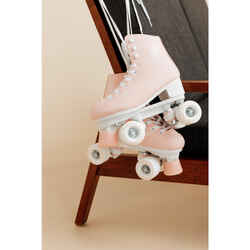 Kids' and Adult Artistic Roller Skating Quad Skates 100 - Pink