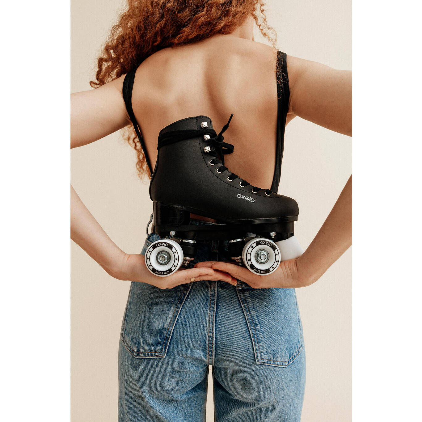 Kids' and Adult Artistic Roller Skating Quad Skates 100 Black Decathlon