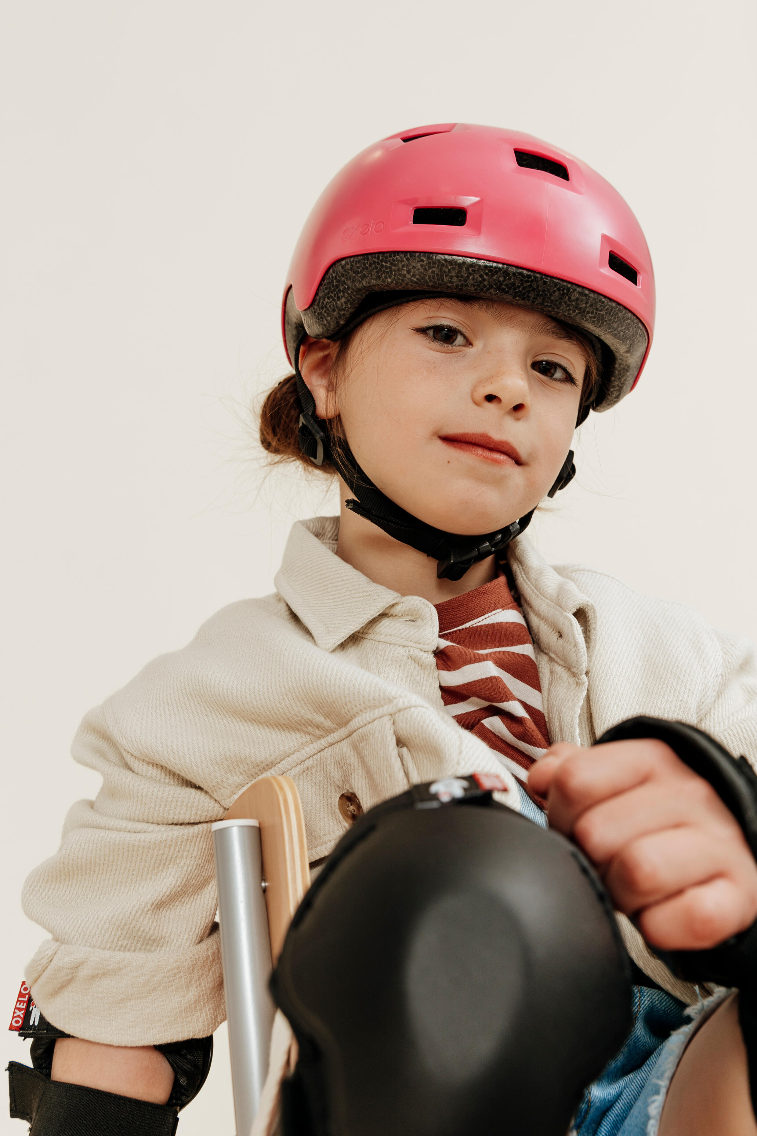 Kids' Inline Skate Skateboard Scooter Helmet - B 100 Pink - OXELO