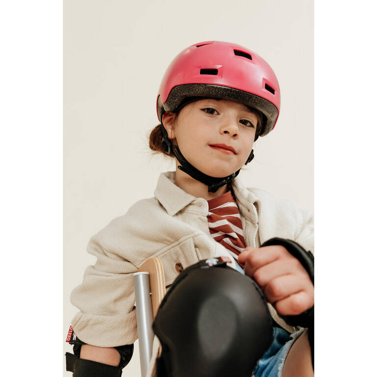 Kids' Inline Skates Skateboard Scooter Helmet B100 - Pink