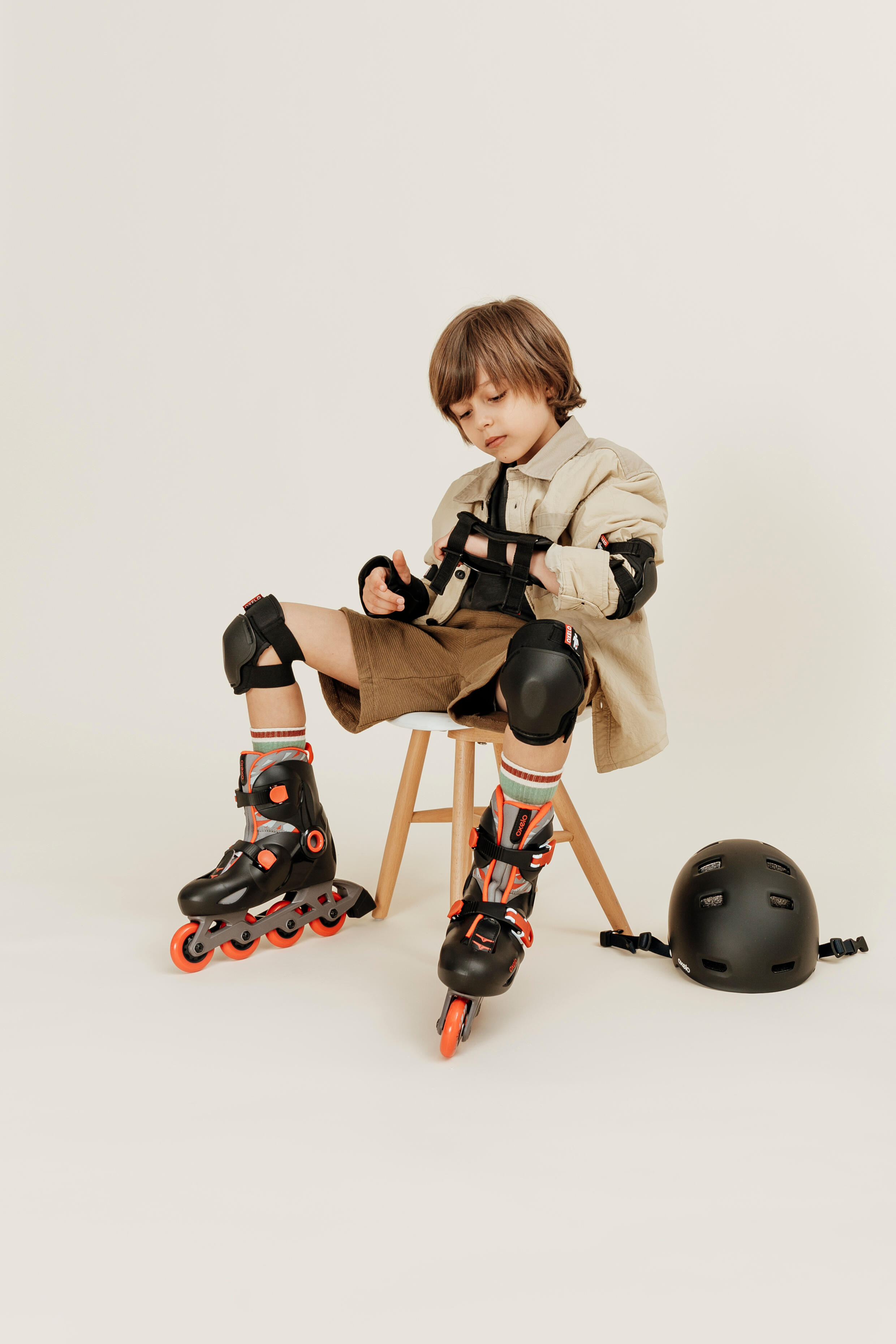 100 2 x 3-Piece Skating Skateboard Scooter Protective Gear Kids' - OXELO