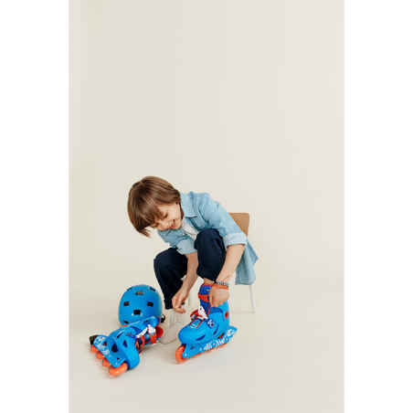 Casco patines/patineta/patín del diablo niños B100 azul