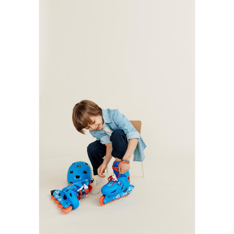Casque enfant roller skateboard trottinette B100 bleu