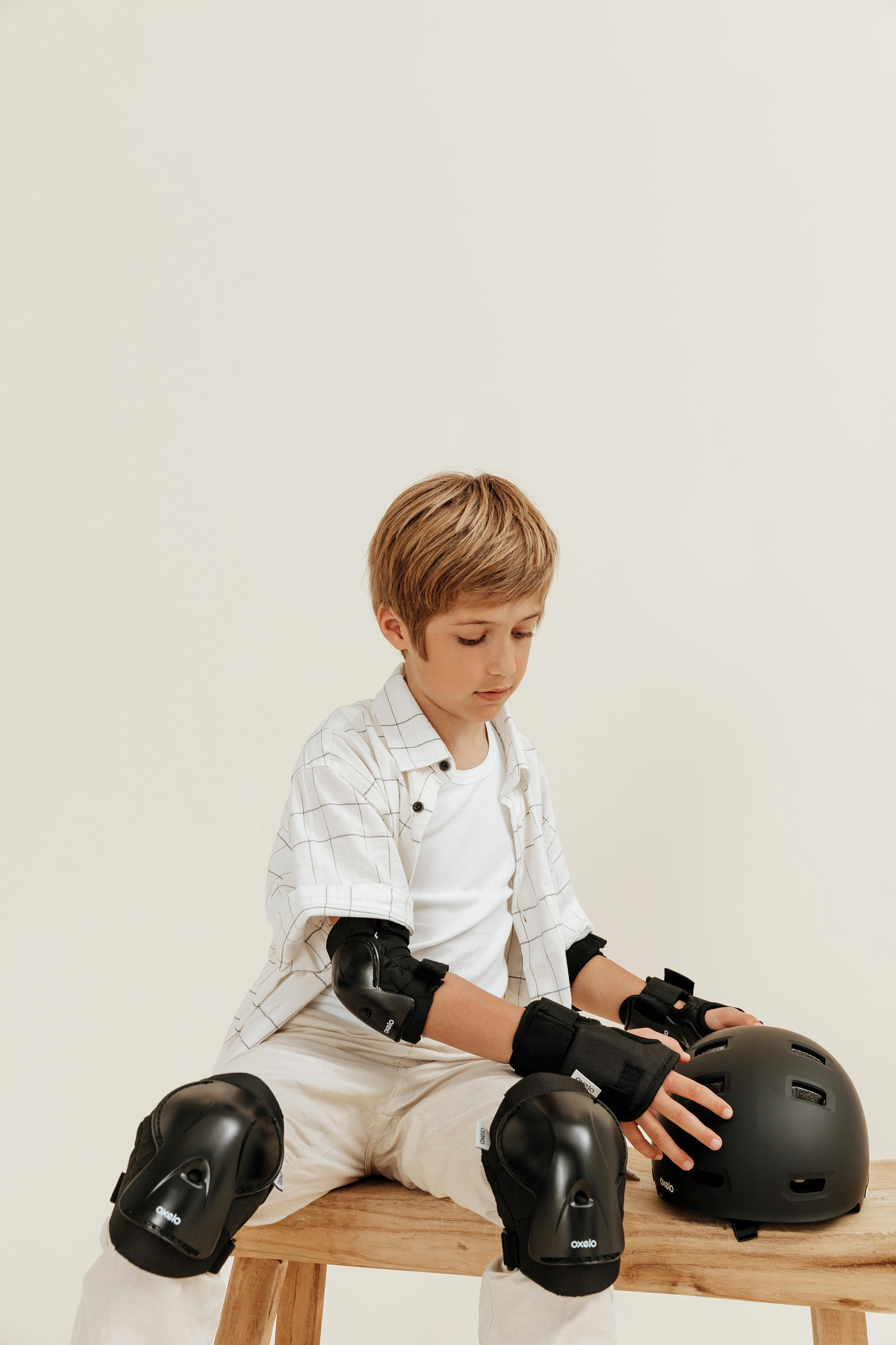 Kids' Inline Skate Protection Set - Black - OXELO