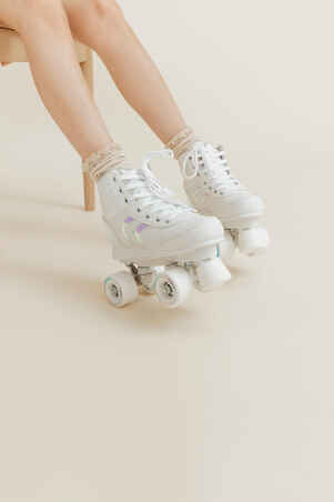 Kids' Roller Skates Quad 100 - Holographic White