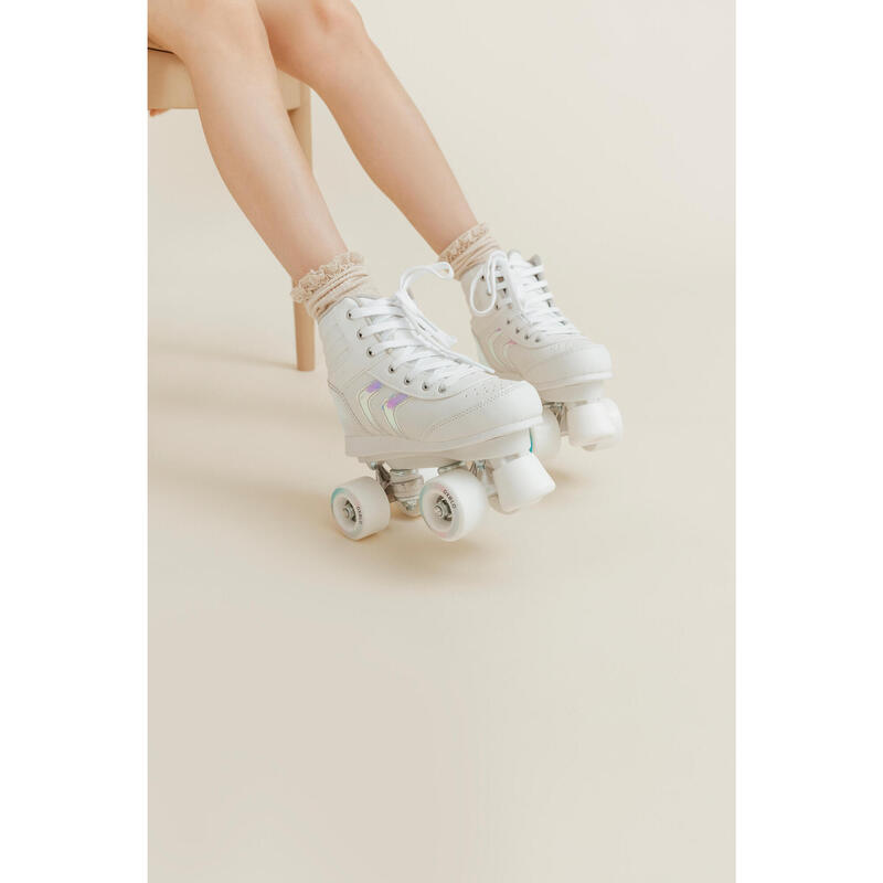 Patin à roulettes enfant QUAD 100 JR blanc holographic