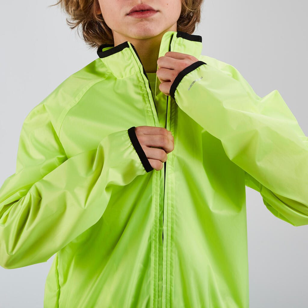 Fahrrad Regenjacke 100 Kinder neongelb