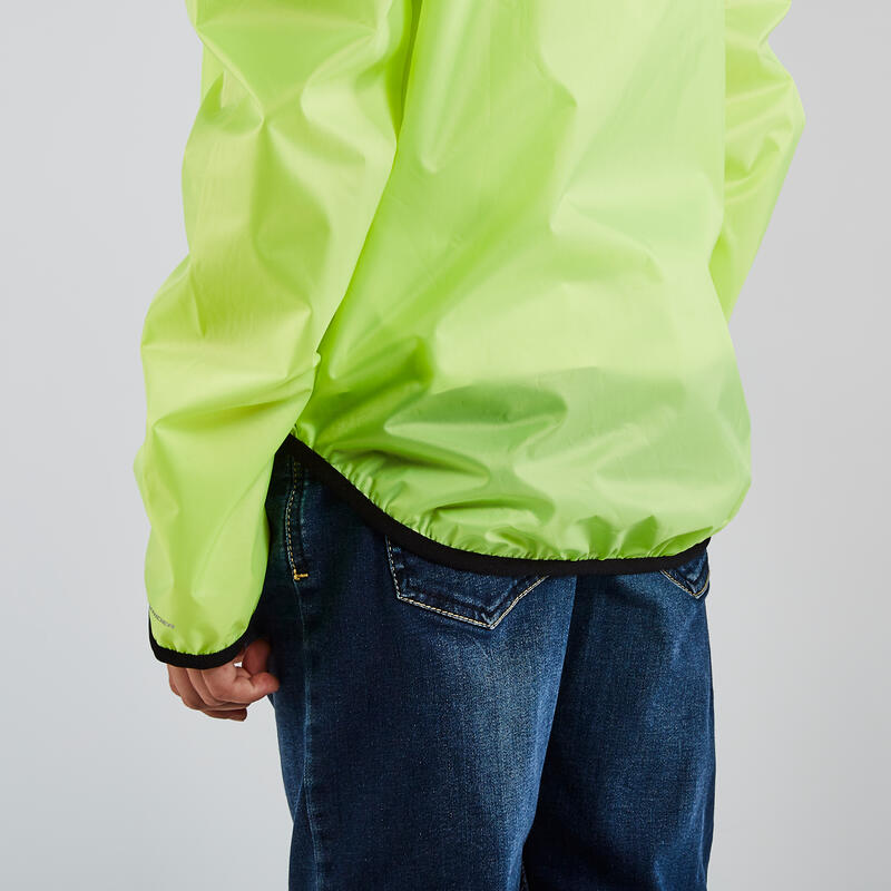 Chaqueta impermeable ciclismo niños 100 amarillo 