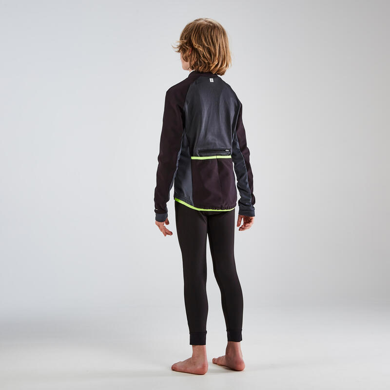 Chaqueta Ciclismo 500 Niños Negro/Amarillo