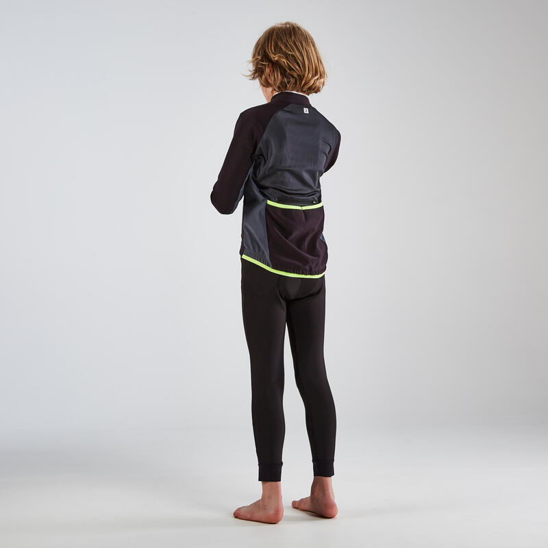 Chaqueta Ciclismo 500 Niños Negro/Amarillo
