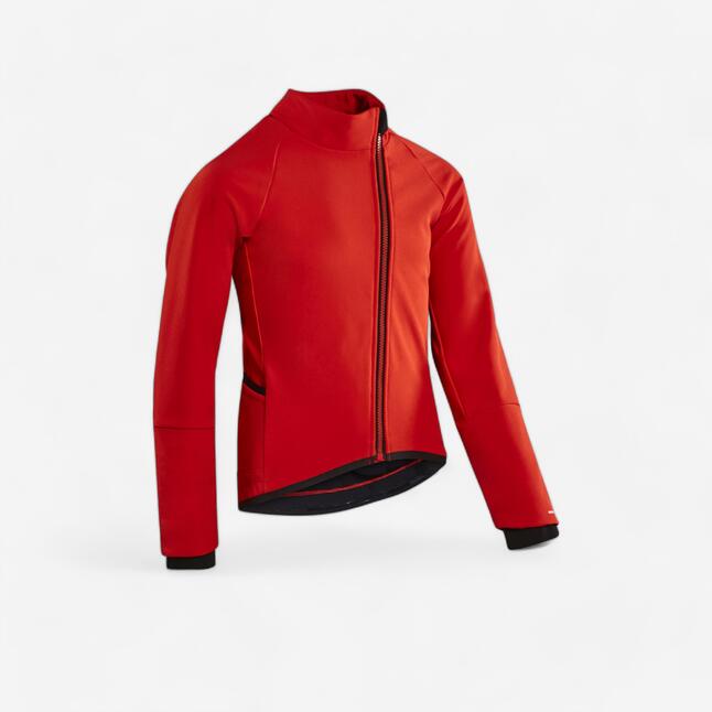Kids' Cycling Jacket 900 Black/Red BTWIN Decathlon
