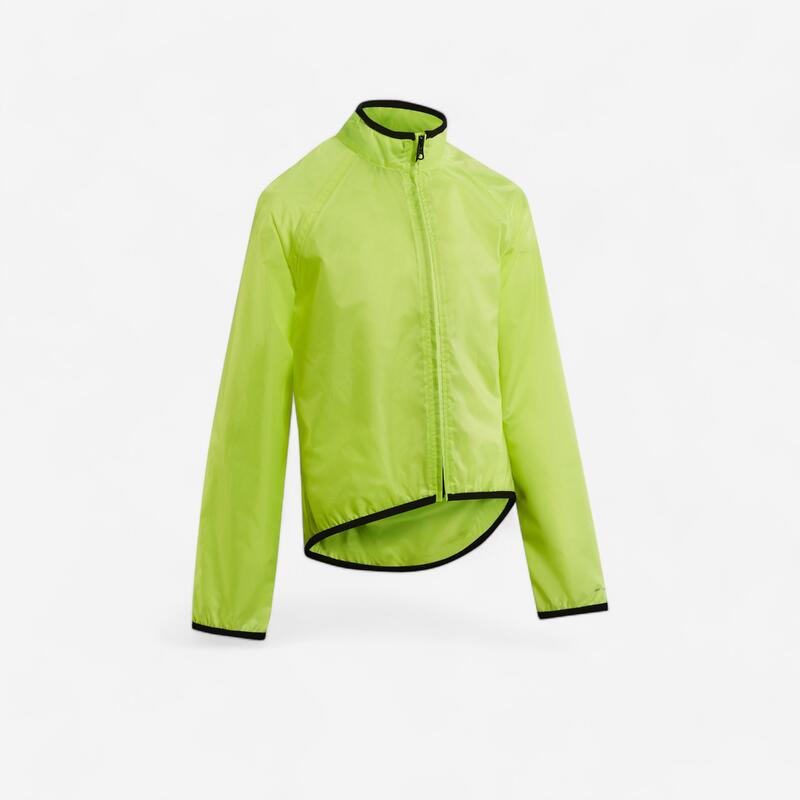 Giacca impermeabile ciclismo bambino 100 gialla Giacca impermeabile ciclismo bambino 100 gialla