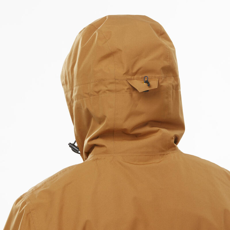 Men's 3-in-1 Waterproof Travel Trekking Jacket - TRAVEL 500 -10°C - Camel