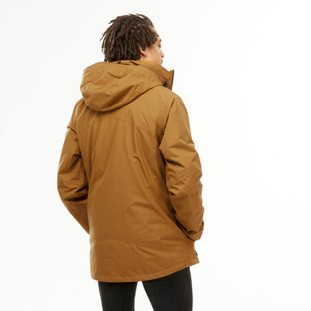 Куртка чоловіча Travel 500, 3 в 1, температура комфорту -10°C – Коричнева