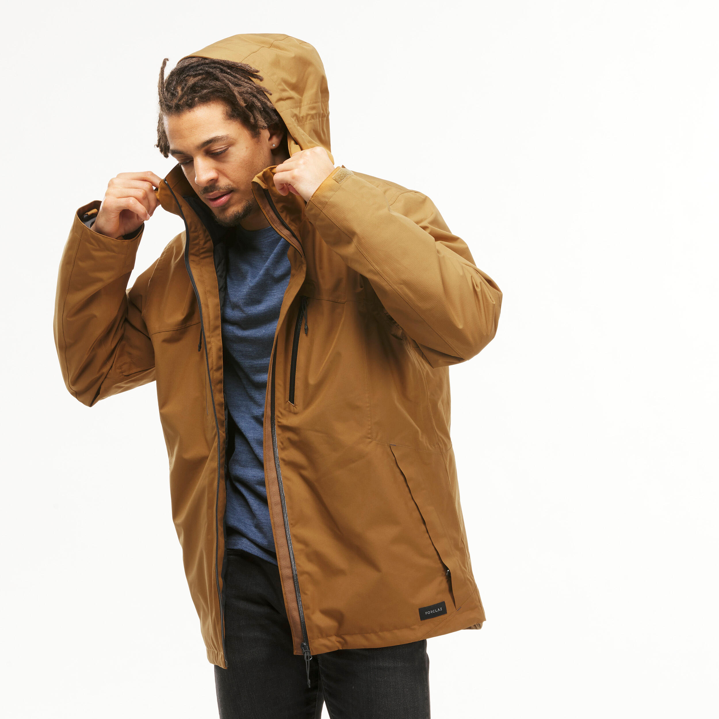 Men s 3 in 1 waterproof hiking jacket SH500 Mountain 10 C