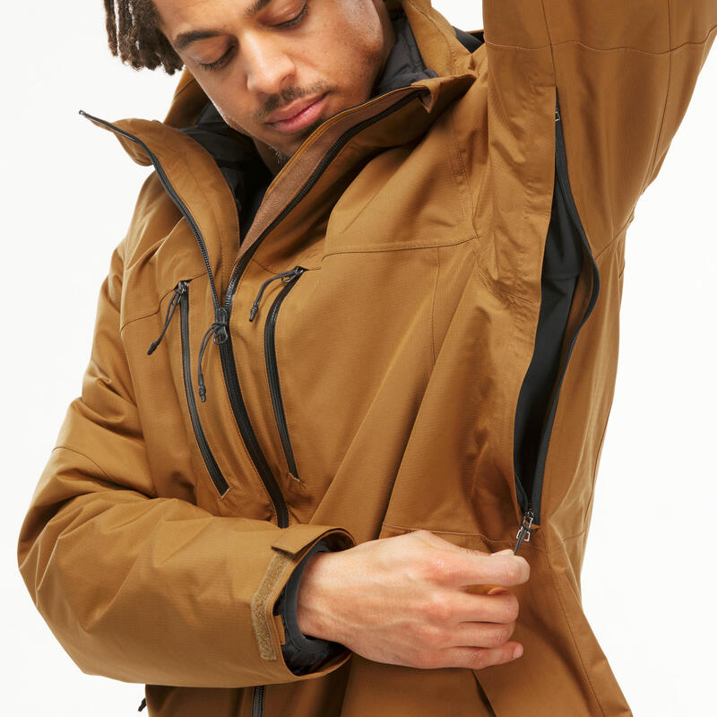 3-in-1-Jacke Herren wasserdicht bis -10 °C - Travel 500 camel 