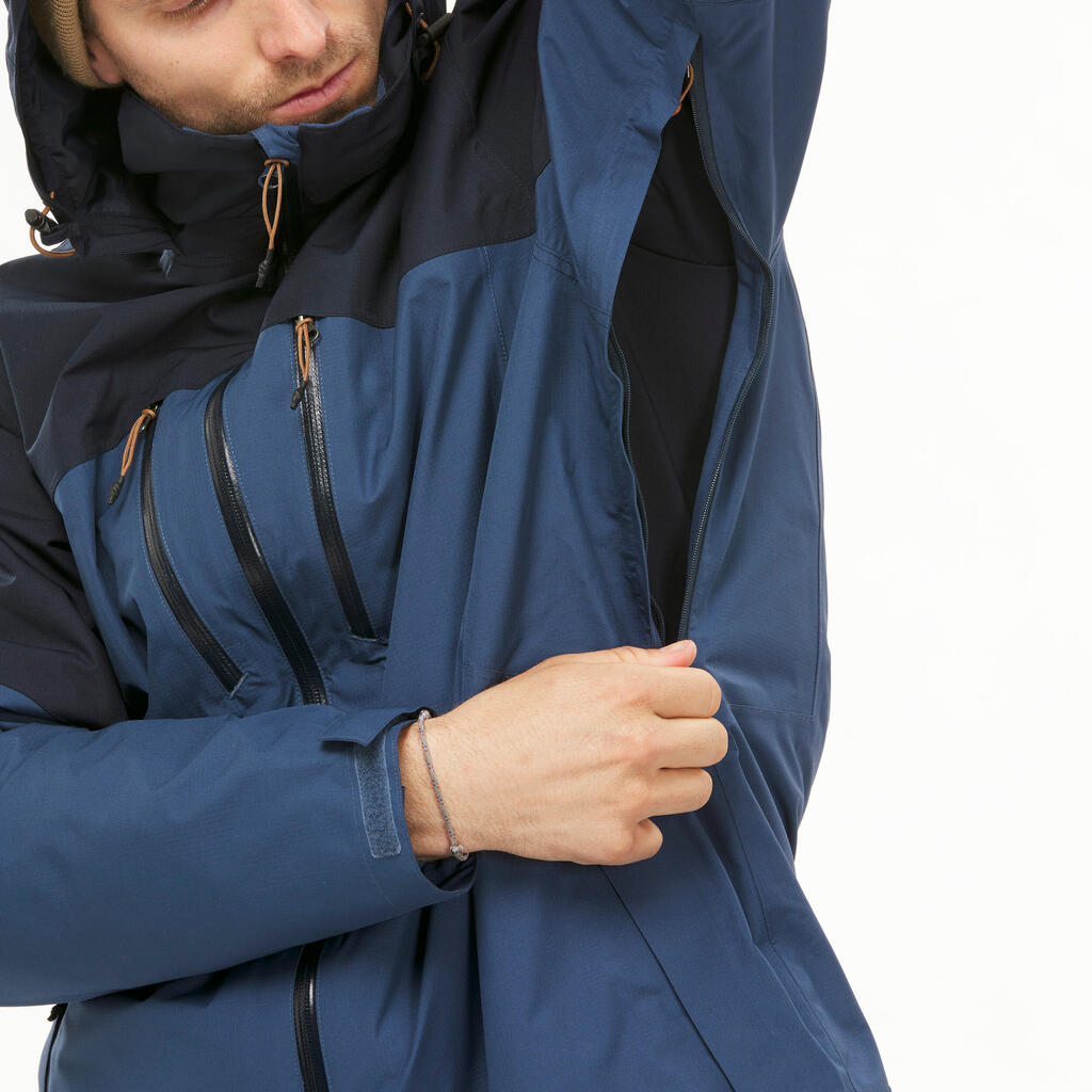 Chaqueta 3en1 impermeable de senderismo para hombre - SH500 azul