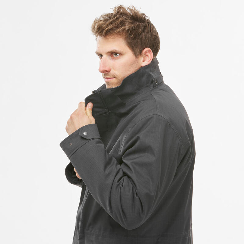 3-in-1-Jacke Herren bis -15 °C wasserdicht - Travel 700 schwarz