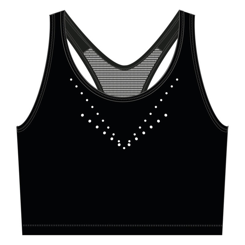 Bustieră respirantă de gimnastică cu paiete Negru fete 