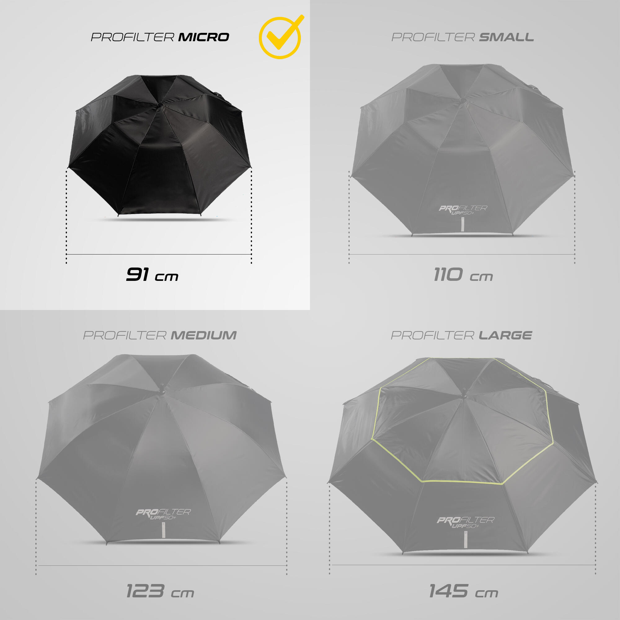 Parapluie de golf micro – Profilter noir - DECATHLON