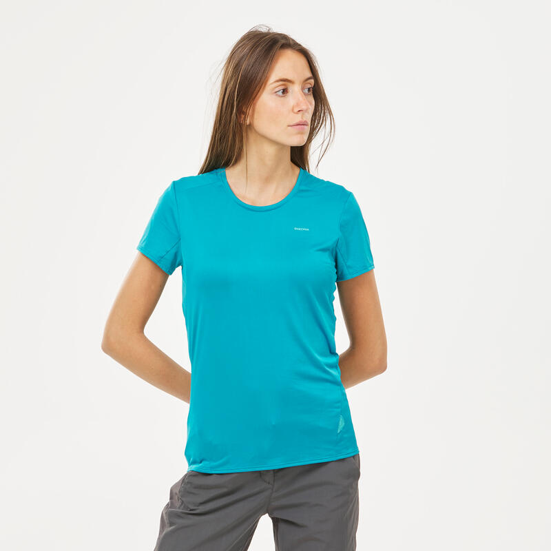 Women's Short-Sleeved Walking T-Shirt - Blue