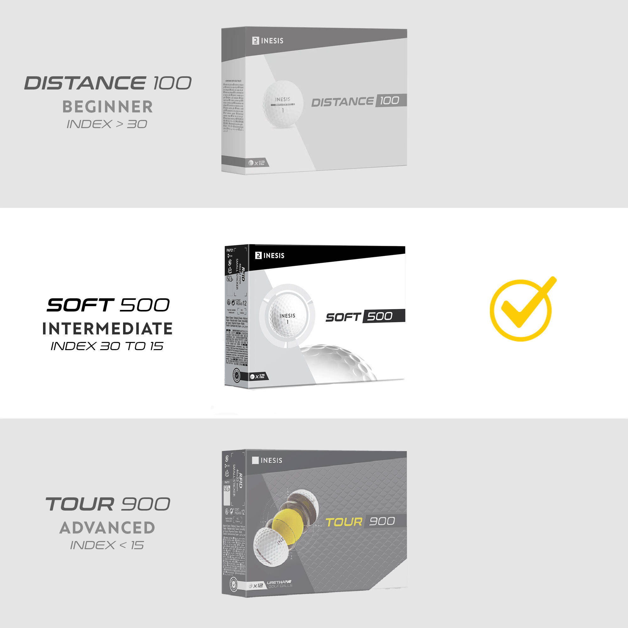 Golf Ball Soft 500 x12 White -  3