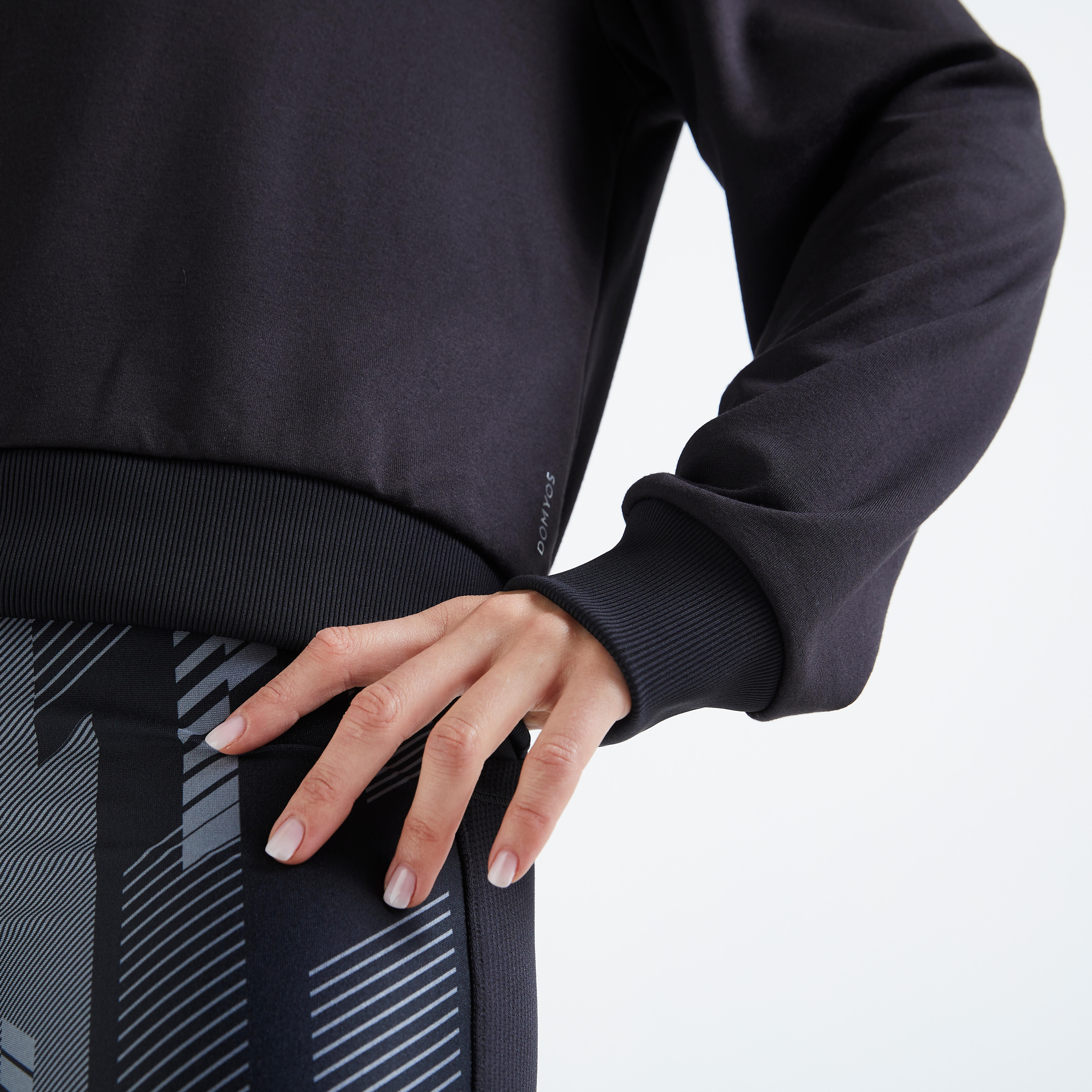 Women’s Gym Sweatshirt FSW 120 Black smoked black Domyos Decathlon