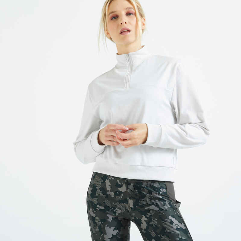 Sweatshirt kurz langarm Fitness Sweatshirt kurz langarm Fitness