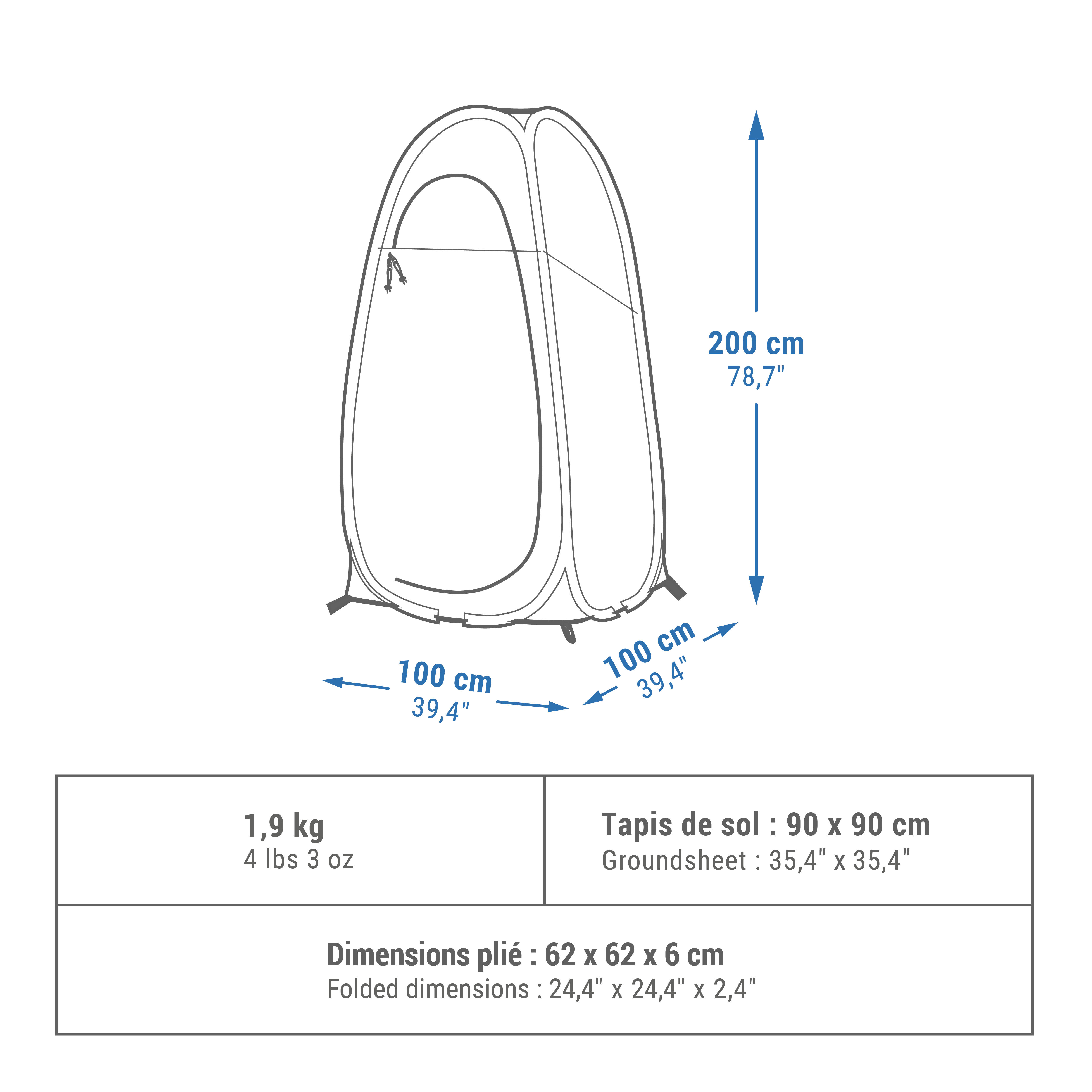 Camping Shower Cabin - 2 Seconds - QUECHUA