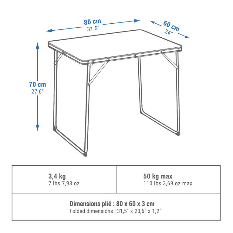 FOLDING CAMPING TABLE – 2 TO 4 PEOPLE