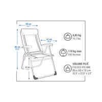 Camping Comfortable Reclining Folding Armchair - steel/aluminium