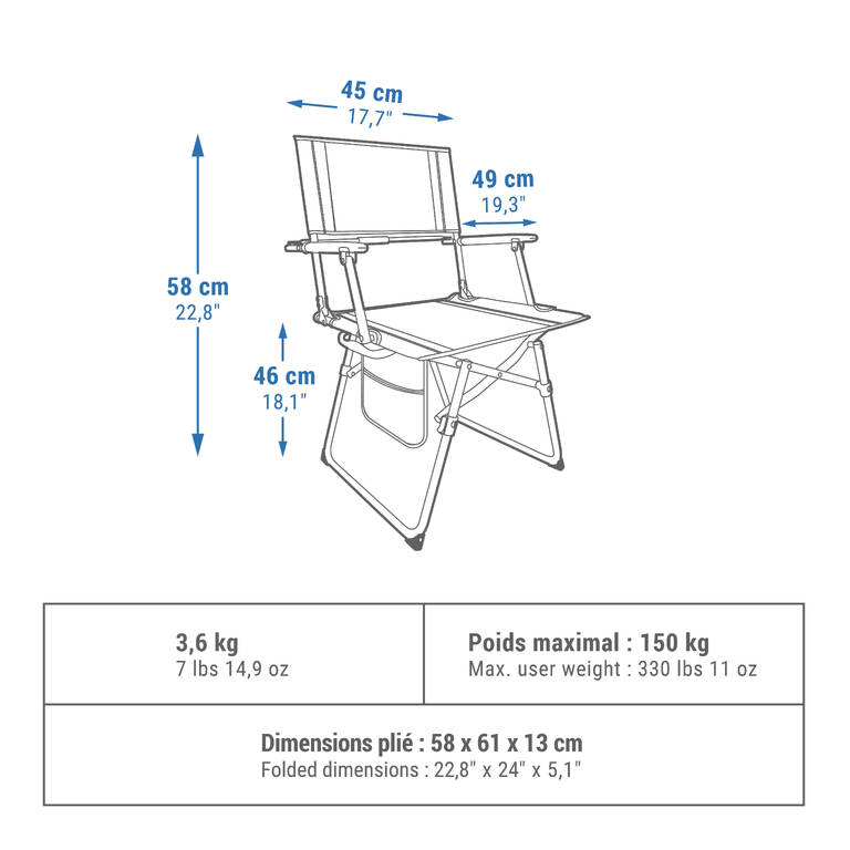 Camping Comfortable Folding Table Chair