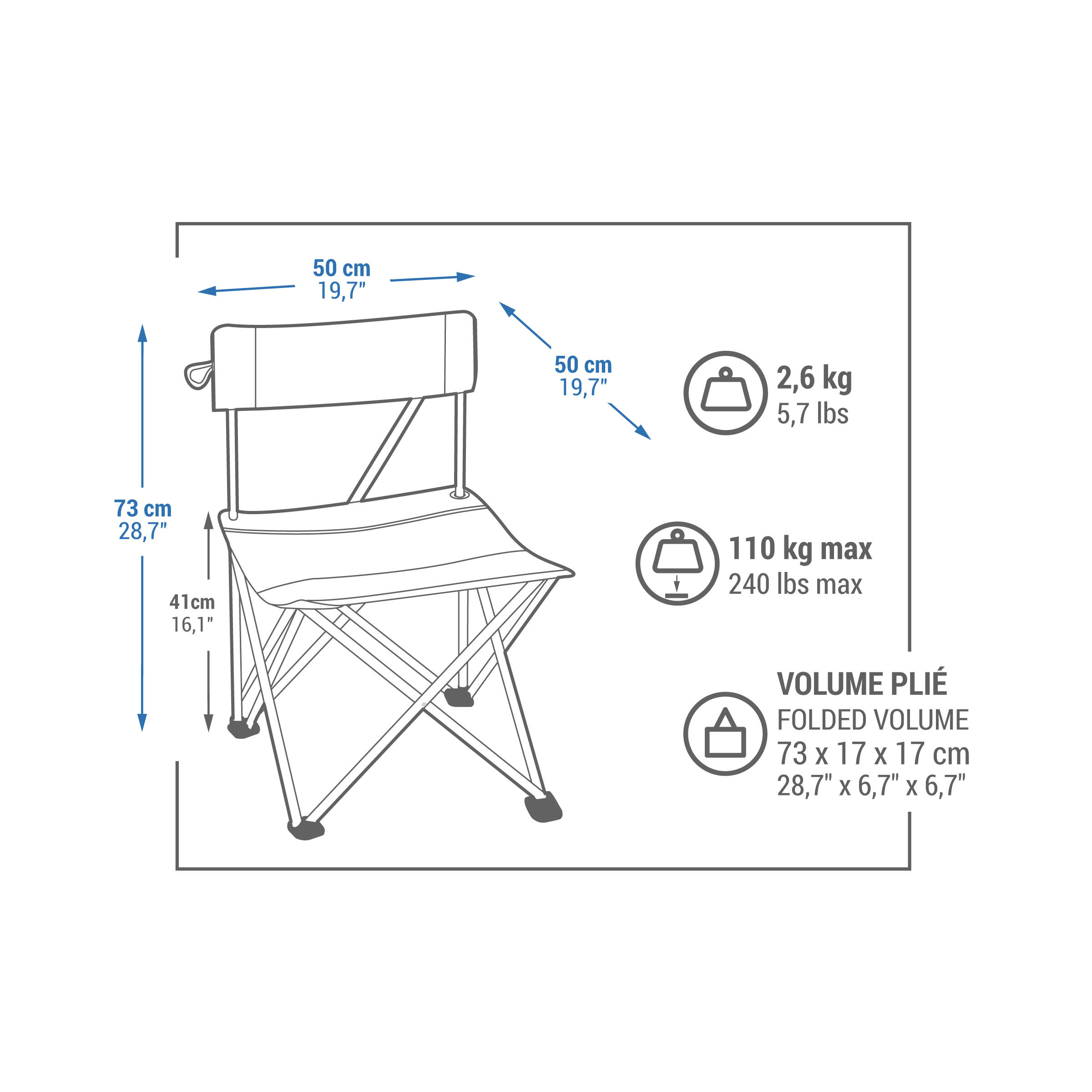 Folding Camping Chair - QUECHUA