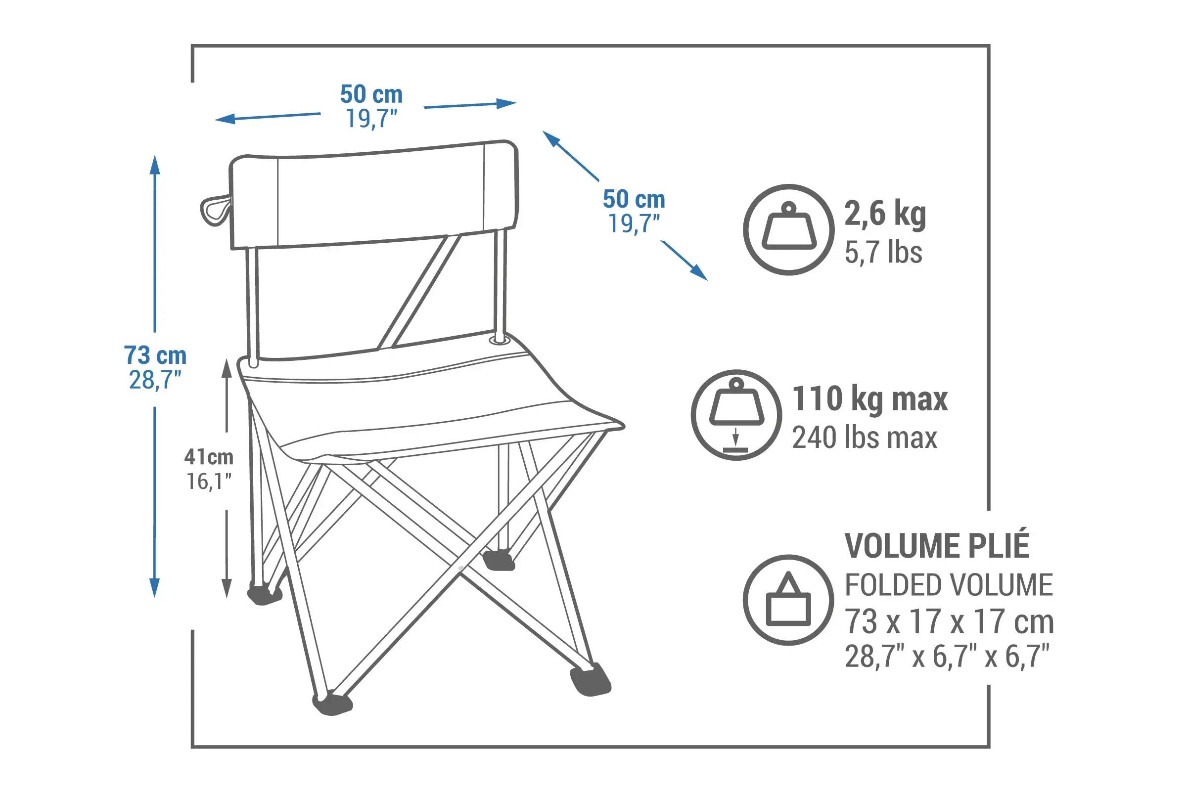 Quel est le poids maximal que la chaise de camping peut supporter ?