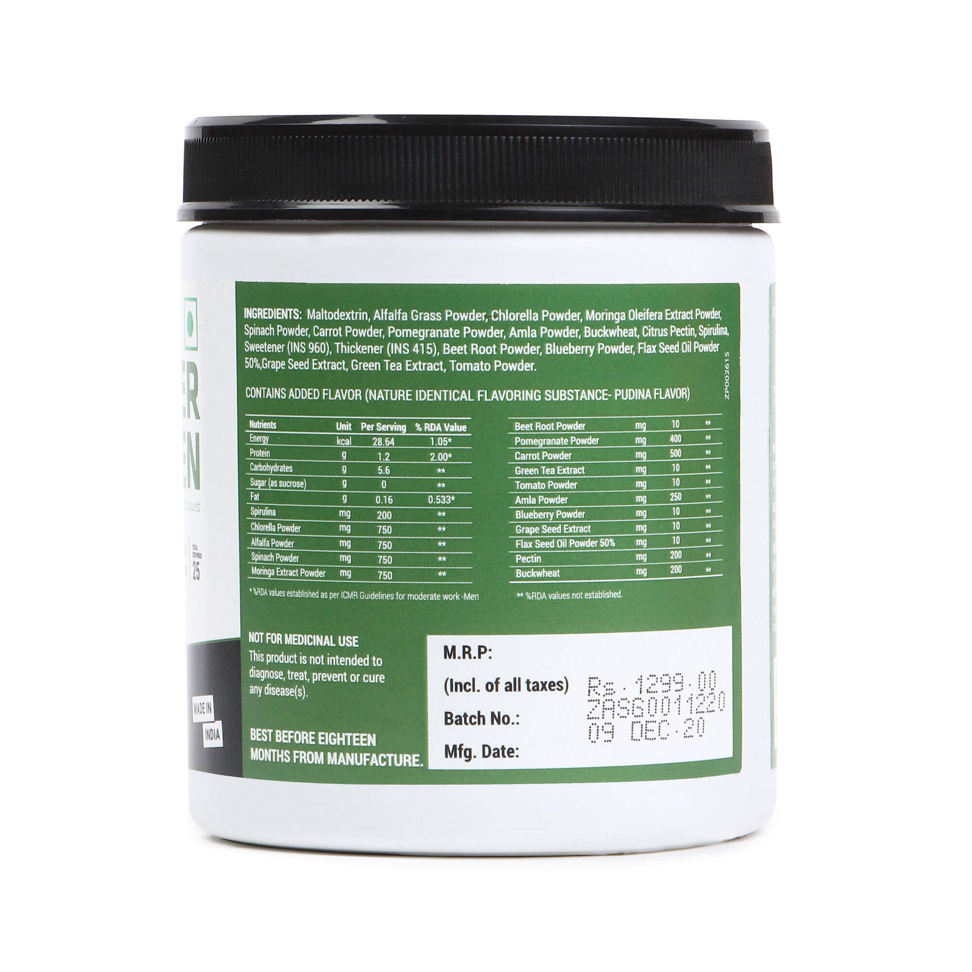 Super Green Powder- Pudina flavor -  3