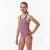 KAMYLEON 500 Girl's Swimsuit - Text blue / pink