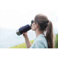 Hiking Stainless Steel Water Bottle with Screw Top MH100 1L - black