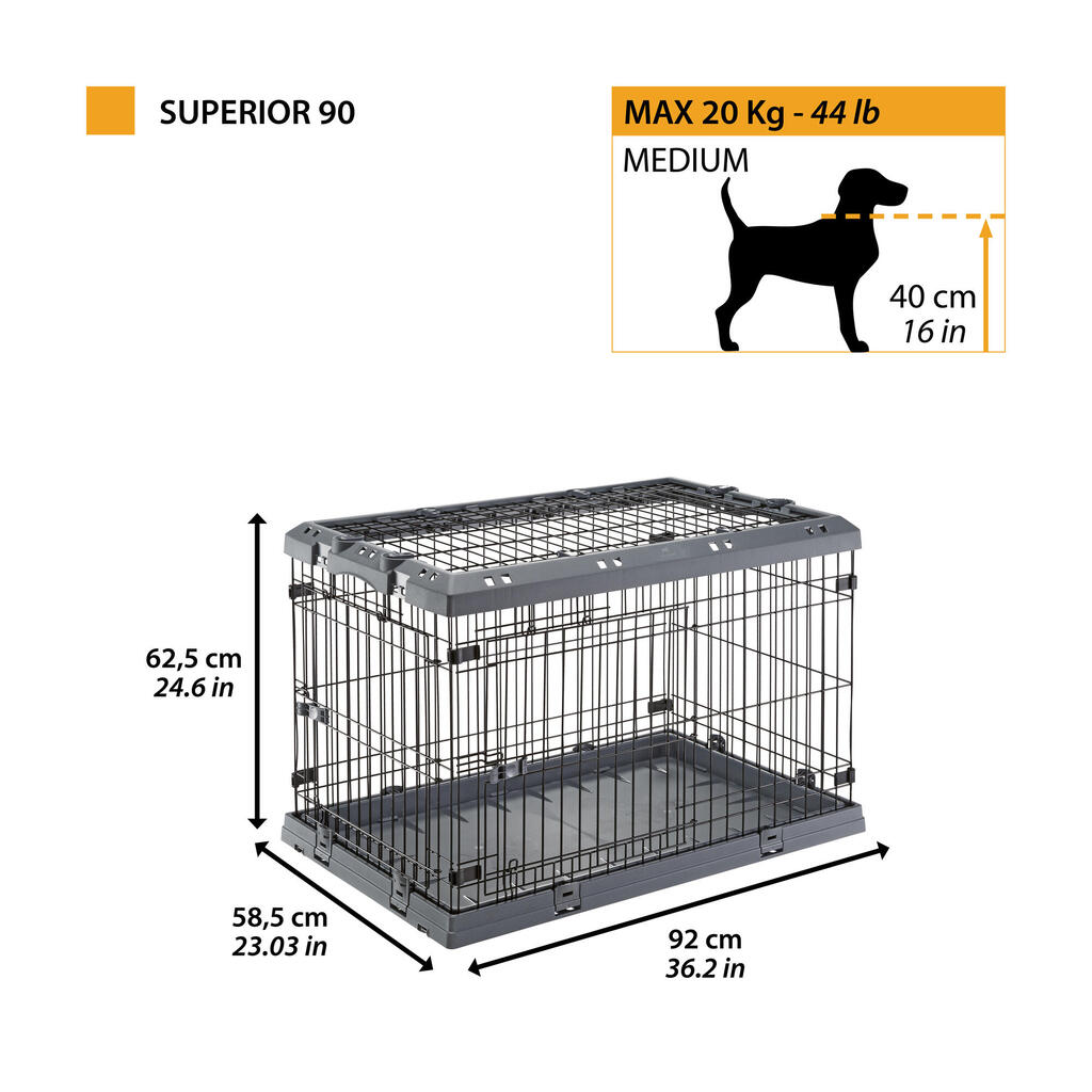 FOLD-DOWN MESH TRANSPORT CARRIER SUPERIOR 90 (M) FOR 1 DOG. 