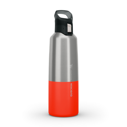 Gourde 900 isotherme inox 1L bouchon à ouverture rapide pour la randonnée - roug