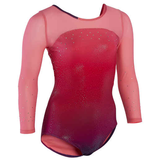 
      Girls' Artistic Gymnastics 3/4-Sleeve Leotard - Pink Ombre
  