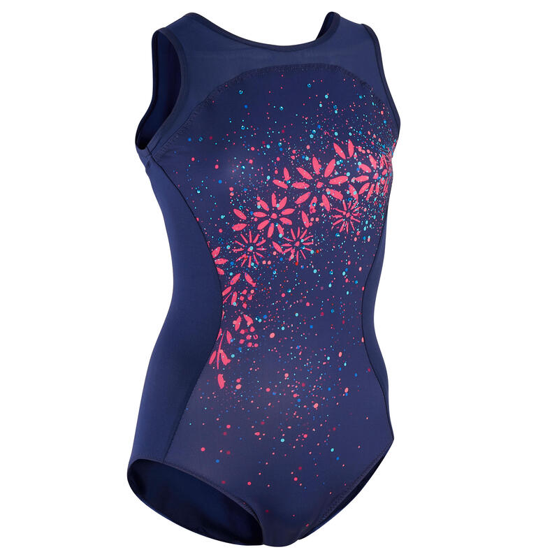 Women's Artistic Gymnastics Sleeveless Leotard - Blue Print