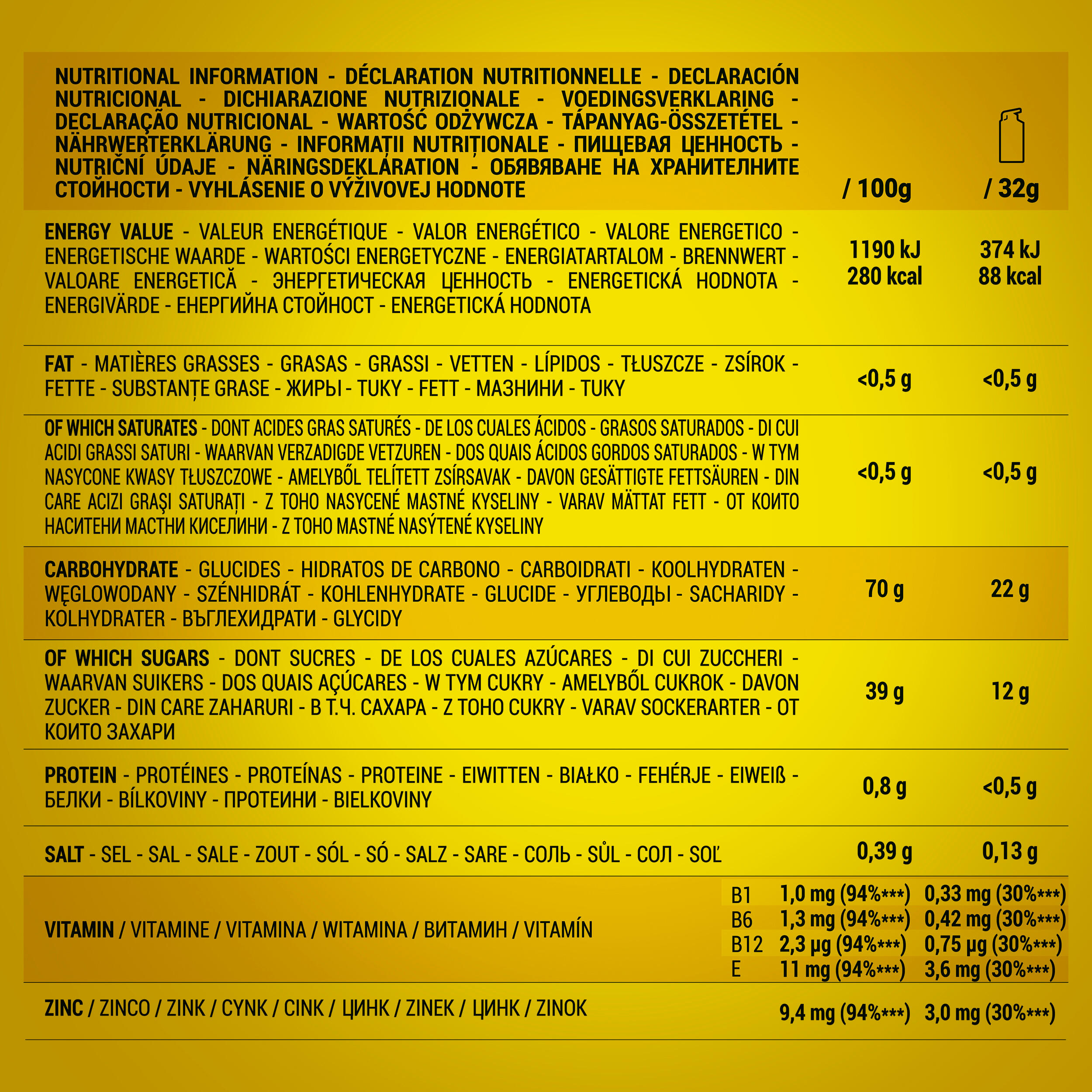 ECOSIZE LONG DISTANCE ENERGY GEL LEMON 14X32GR 4/7