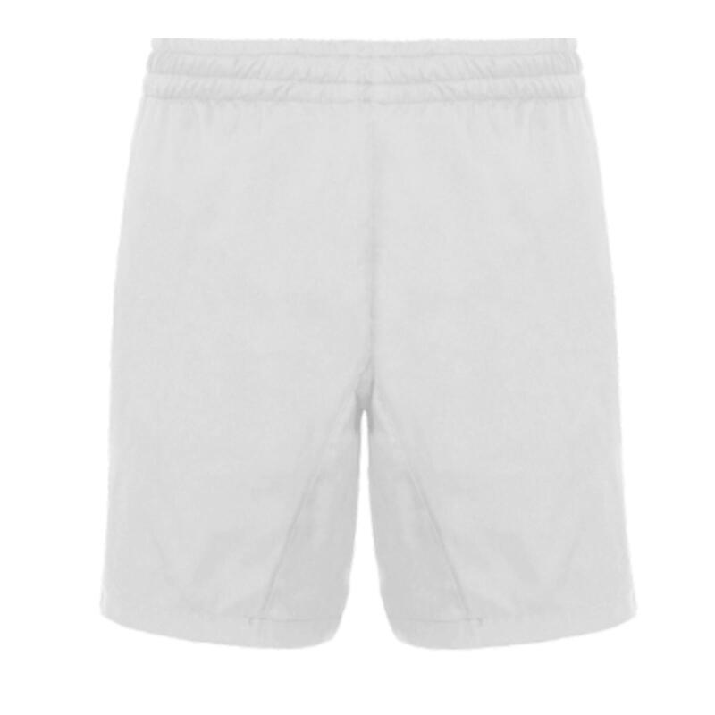 Pantalón Corto Short Fitness Transpirable Hombre Con Bolsillos Blanco