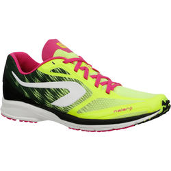 CHAUSSURES DE RUNNING COMPÉTITION FEMME KIPRACE JAUNE